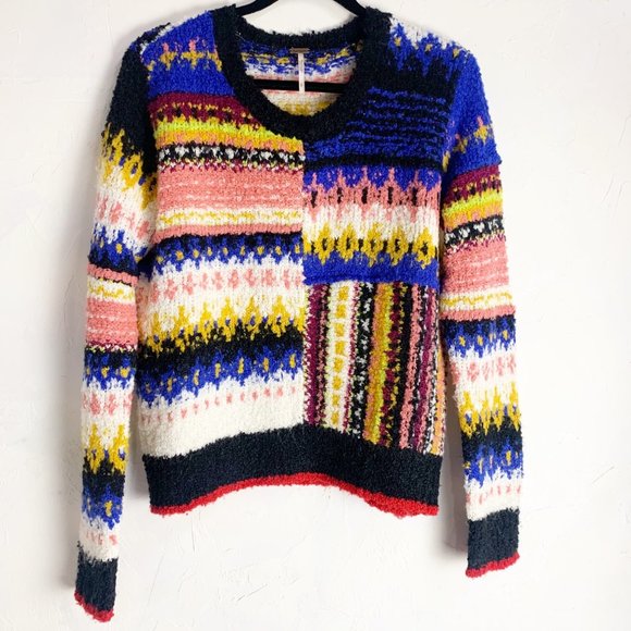 Free People Sweaters - Free People Women's Sweater Best Day Ever Alpaca Blend Multicolored Size Small